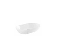 Lavabo Ovalado Sobreencimera 60 cm Porcelana Blanca Sanlife Unisan - Sin sifón ni válvula de desagüe