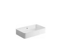 Lavabo Rectangular 60 cm Porcelana Blanco Sanlife Unisan - Sin sifón ni válvula de desagüe