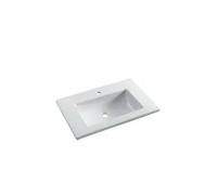Lavabo Rectangular de Encimera PALM Unisan 80 cm Blanco - Con toallero / Sin sifón ni válvula de desagüe