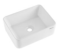 Lavabo rectangular VEVOR, lavabo de baño de 16" x 12", lavabo de cerámica blanca sobre encimera, estilo moderno, elegante y luminoso, perfecto para baño, hotel, inodoro, RV