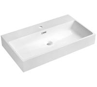 Lavabo Sapho AQUATIC, de resina mineral, 80x46 cm, blanco