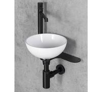 Lavabo Sapho TETRIS con soporte para grifo de pared izquierdo, color mate