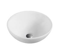 Lavabo Sobre Encimera Cerámico | Blanco Mate | Lavadero Baño Cerámico Sobremesa | Lavamanos Baño para Encimera Ovalado de 40cm de Diametro