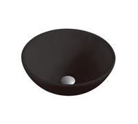 Lavabo Sobre Encimera Cerámico | Negro Mate | Lavadero Baño Cerámico Sobremesa | Lavamanos Baño para Encimera Ovalado de 40cm de Diametro