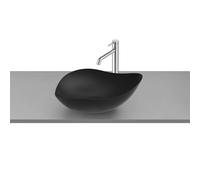 Lavabo Sobre Encimera de Fineceramic Ovalado en Acabado Ohtake Negro Roca