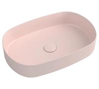Lavabo sobre encimera Isvea INFINITY OVAL, 55x36 cm, color rosa salmón