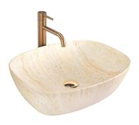 Lavabo Sobre Encimera Rea Freja Travertine Matt Beige 51X39,5X14Cm