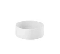Lavabo sobre encimera redondo 40 cm porcelana blanca Unisan - Sin sifón ni válvula de desagüe
