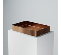 Lavabo sobre encimera Steinberg Serie 442, angular, acero inoxidable, sin agujero para grifo, sin rebosadero, 600x400x100mm, 4427110BC, Color: Oro rosa