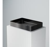 Lavabo sobre encimera Steinberg Serie 442, angular, acero inoxidable, sin agujero para grifo, sin rebosadero, 600x400x100mm, 4427110GM, Color: Gunmetal