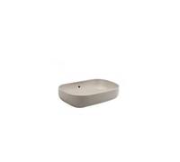 Lavabo Sobreencimera Porcelana Vítrea Taupe Mate Unisan 59 cm - Con sifón y válvula redonda