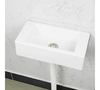 Lavabo Suspendido,40x20x11cm(WxDxH),Blanco rectángulos plástico Lavabo,que es ligero,Lavabo artístico para cualquier lavadero, hogar o sala de calderas (B)