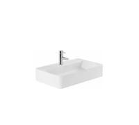 Lavabo Suspendido de Porcelana 60x40 cm Blanco Sanlife Unisan - Con válvula redonda