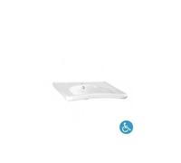 Lavabo suspendido de porcelana blanco 65 cm para baño elegante NEW WCCARE de Unisan - Con soporte neumático / Con válvula redonda