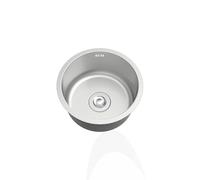 Lavadero Cocina Inox Plateado,Fregadero Cocina 1 Seno,Pileta de Cocina Redondo,Pila de Cocina PequeñO con Drenaje,Formas de Instalar Sobre Encimera/Bajo Encimera (Ø 42cm)