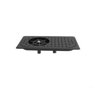 Lavadora de tazas de espresso de acero inoxidable para cafeterías con e drenaje y optimización del espacio de la bandeja de goteo (longitud extendida negra)