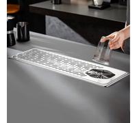 Lavadora de vasos de alta presión fabricada con acero inoxidable con compatibilidad con bandeja de drenaje para entornos de mostrador de bar (pequeño)
