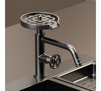 Lavadora de vasos de vidrio, grifo automático de alta presión con boquilla giratoria de 360°, cuerpo de latón, grifo mezclador individual o frío para bar, cafetería, cocina