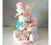 LaVenty Decoración para tartas de Alicia en Onederland, suministros para fiestas, recuerdos de conejo, decoración para tartas de cumpleaños, baby shower