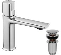 Laveo | Grifo monomando para lavabo - Cromo - Cartucho cerámico - Sistema de apertura/cierre con palanca - Grifo de pie