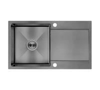 Laveo Marmara fregadero de acero 76x44 cm grafito SAM_511T