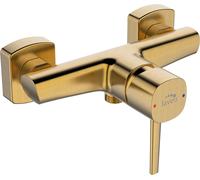 Laveo Pola Złoto Cepillado - Batería de ducha de pared, de un solo mando, código: BAP G40B, Serie Acústica: I, garantía de 8 años