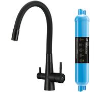 Laveo Riveco grifo de cocina con filtro de pie negro BRICB68D