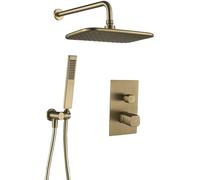 Laveo Tores conjunto de ducha empotrado con rociador con efecto lluvia oro BVT_G01P