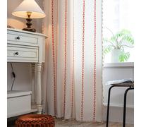Lavyhuno Cortinas bohemias de 96 pulgadas de largo para sala de estar, dormitorio, guardería, bordadas, rústicas, bohemias, vintage, con bolsillo para barra, 1 panel, 52 pulgadas de ancho x 96