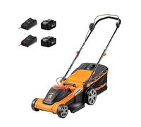 LawnMaster Cortacésped batería 48V 41cm, función Mulching | Incl. kit mulching & cesta 41L, motor 48V potente, 6 alturas 22-72mm, diseño robusto, fácil plegado.