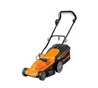 LawnMaster Cortacésped eléctrico 1600W 37cm, Parada Seguridad, 400m² | Motor potente, cesta 40L, 6 alturas 20-70mm, manillar ergonómico, función mulching, diseño potente y eficiente.