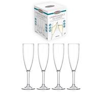 Lay-Z-Spa BWA0008 - Juego de 4 copas de champán de policarbonato reutilizables y prácticamente irrompibles, transparente