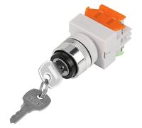 LAY37-11Y/21 Interruptor de Llave Operado por Llave Eléctrico Interruptor Giratorio 2 Posiciones Giratorio de Bloqueo de 22mm