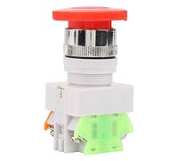LAY37-11ZS Interruptor de botón de parada de emergencia, 22MM Interruptor de botón pulsador de bloqueo automático 5A 220V rojo