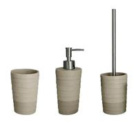 Layer Set de accesorios de baño (Plástico, Marrón, 3 pzs.)