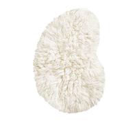 Layered Alfombra de lana Residue Shaggy Bone White. 250x350 cm