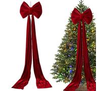 Lazo De Coronación para Árbol De Navidad | Grande Reutilizable | Lazo Gigante De Árbol De Navidad,para Exterior Interior Valla Escalera Frontal Fondo Hogar Fiestas Otoño San Valentín
