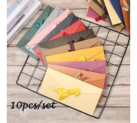 Lazo de papel nacarado para sobres, cinta gruesa de Color creativo Retro, papelería de boda, regalo invitado, alta calidad, 10 unidades por juego Purple-Small