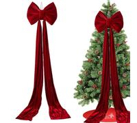Lazo Gigante para Árbol De Navidad | Decoraciones De De Terciopelo,Lazo Gigante De Árbol De Navidad - para Exterior Interior Valla Escalera Frontal Fondo Hogar Fiestas Otoño San Valentín