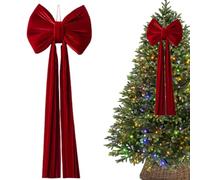Lazo Gigante para Árbol De Navidad | Decoraciones De De Terciopelo | Lazo Gigante De Navidad para El Árbol,para Interior Hogar Puerta Escalera Frontal Valla Fondo Vacaciones Otoño