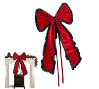 Lazos para árbol de Navidad de 16.1 x 29.5 pulgadas, decoración para árbol | Decoración de lazo con diseño de encaje para chimenea, escalera, ventana, pared, puerta, hogar, vacaciones, color rojo