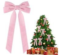 Lazos para árbol de Navidad, decoración de Navidad de doble capa, lazos rojos, decoración de árbol para Año Nuevo, boda, vacaciones, citas, dormitorio, puerta, ventana, sala de estar, mantel, porche