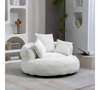Lazy Sofa Duradera y cómoda tumbona con respaldo alto, puf silla sofá con tres cojines para adultos y niños, interior y exterior, silla sofá gaming individual para dormitorio, oficina (beige