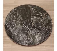 Lazy Susan - Plato giratorio de mármol de 61 cm, color negro, para mesa de comedor, plato giratorio de 360°, perfecto para cenas familiares, hoteles y Slish