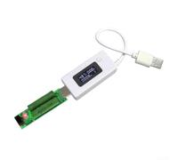 LCD USB Tester para batería Capacidad Voltaje Medidor de corriente con resistencia de carga para banco de energía Análisis de rendimiento de carga del teléfono (blanco)