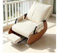 LCNDKF Silla Mecedora Ergonómica con Reposabrazos Acolchados | Cómoda silla balancín con asiento de 60cm y reposapiés deslizante que ahorra espacio en casa.