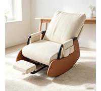 LCNDKF Sillón Balancín Relax con Reposapiés Ocultable | Sillón mecedora ergonómico con reposapiés extensible y bolsillo lateral para el descanso diario.