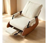 LCNDKF Sillón Reclinable Salón | con Base Balancín Estable | Mecedora de salón con amplio asiento 60x60cm y soporte de piernas para relajarse y leer.