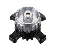 lcyen Cartucho de gas adaptador para cartuchos de gas Campingaz CV Easy Clic, aluminio + plástico, transición de cierre de bayoneta a rosca de 7/16", plata, compatible con hornillo de camping al aire