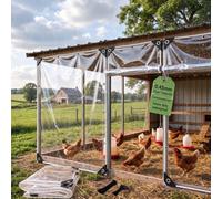 LCYFBE, PVC Lona Impermeable Exterior con Ojales, 1.3x1.5 m, 480 g/m² Transparente, Resistente al Desgarro, Toldo Multiusos Usos para Terraza, Balcón Remolque, Piscina 10m Cuerda, Transparente